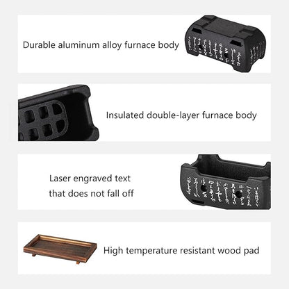 Tabletop Charcoal Barbecue Stove Charcoal BBQ Grill with Removable Nonstick Enamel Baking Pan Excellent Vent System for Indoor and Outdoor Picnic Camping Patio Backyard Cooking(A)
