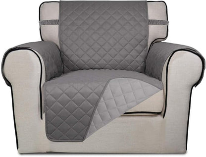 PureFit Reversible Chair Sofa Cover Dog Couch Covers for Sofa, 25.5 in | Gray/Light Gray, Water Resistant Couch Protector, Washable Pet Couch Cover with Non Slip and Elastic Straps For Kids