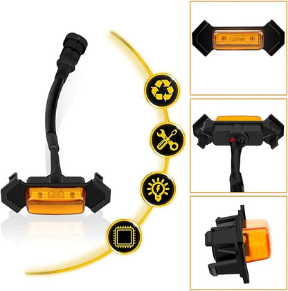 LED Grill Lights for 2016-2022 Aftermarket Toyota Tacoma TRD PRO Grille with Harness & Fuse(Amber light with Amber housing)