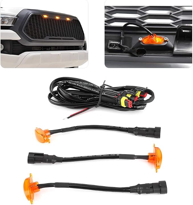 POCREATION 3Pcs Led Grille Lightsford Grill Lights Stylish Upgradeford Grill Lights for 2014 to 2017, Front Grill Led Lights Grill Lights Easy Installation, Grill Lights, Front Grill Led for 2014 to