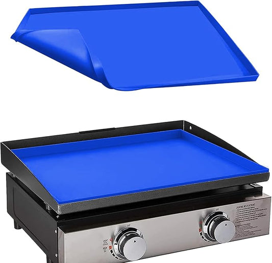 22" Silicone Griddle Mat for Blackstone 22 Inch Grill, Heavy Duty Food Grade Silicone Griddle Cover, Protect Your Grill from Dirt & Rust All Year Round (Blue)