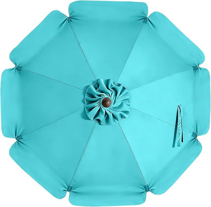 MASTERCANOPY Valance Patio Umbrella 10 ft Replacement Canopy for 8 Ribs-Turquoise Canopy Only