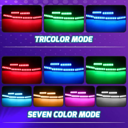 6PCS Grill Lights Fit for Jeep Wrangler 2024 2025, APP Control 8 Lighting Modes Front Bumper Grille Light Daytime Running Light (RGB)