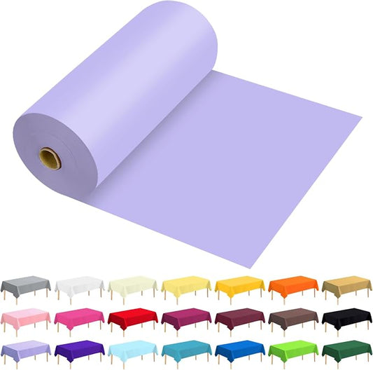 54 Inch X 300 Feet Plastic Table Cover Roll Premium Disposable Plastic Tablecloth for All Type/Shape Tables | Picnic, Party, Banquet, Birthdays, Weddings (Light Purple, 54 Inch X 300 Feet)