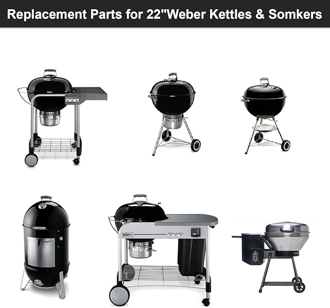 8835 Round Grill Grate w/8834 Grill Griddle for Weber Platinum 22" Kettle Grills, Heavy-Duty Replacement Grill Grate for Weber Gourmet BBQ System Hinged Grate, for Recteq Bullseye Grills