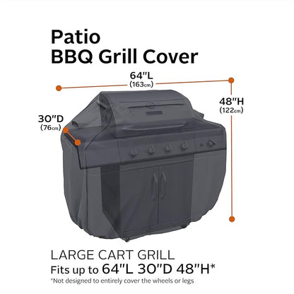 Classic Accessories Ravenna Water-Resistant 64 Inch BBQ Grill Cover, Black
