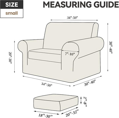 WEERRW Velvet Stretch 2 Pieces Chair Sofa Slipcovers Washable, Light Brown | Armchair Slipcovers Luxury Soft Velvet Plush Furniture Protector Couch Cover with Elastic Bottom for Kids Pets, Small