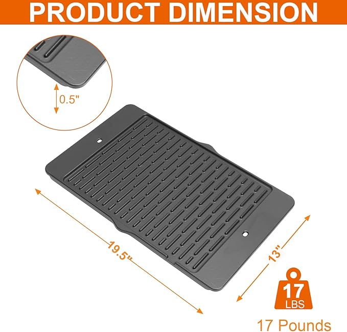 7566 Grill Griddle for Weber Genesis 300 Series E-310 S-310 E-320 S-320 E-330 S-330 EP-310 CEP-310 EP-320 CEP-320 EP-330 CEP-330,Cast Iron Grill Accessories Griddle for Weber, Double Sided