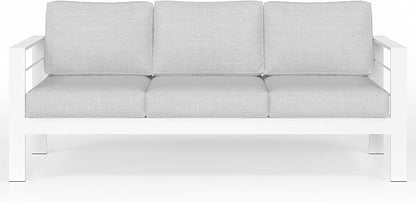 Solaste Outdoor Couch Aluminum Patio Furniture Sofa, 3-Seat All-Weather Metal Outdoor Patio Furniture with Cushions,Light Grey