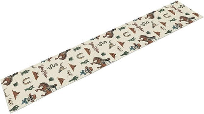 Western Table Runner, Rustic Country West Cowboy Riding Horse Desert Farmhouse for Garden Farmhouse Party Holiday Dinner Home Decoration Everyday 13x120 Inch