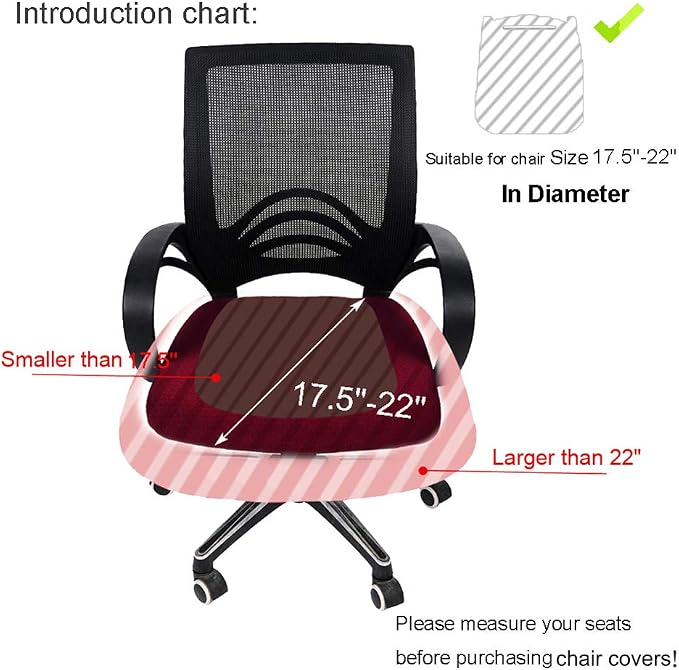 Smiry Office Computer Chair Seat Covers for Desk, Anti-dust Protector | Stretch Jacquard Removable Washable Desk Chair Seat Cushion Protectors, Ocean