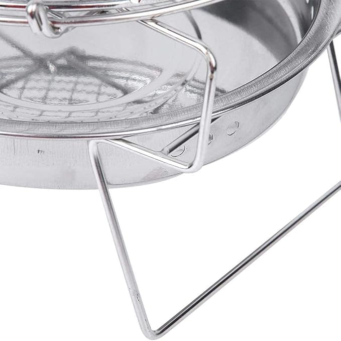 IRYZE Portable Charcoal Grill Stainless Steel Round BBQ Grill Charcoal Barbecue Grilled Net BBQ Grill for Outdoor (Size : 22x14cm)