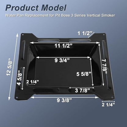 Water Pan for Pit Boss 3 Series Vertical Smoker, Replaces PBV3P1-13 | Measures 12.6 x 14.3 inches and helps maintain moisture while catching drippings during low-and-slow smoking