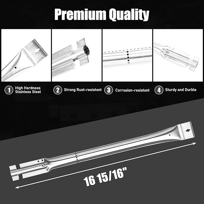 Replacement Parts for KitchenAid 720-0733/720-0733A/720-0954, Grill Parts Kit for KitchenAid 4 Burner Gas Grills 740-0781/740-0780/720-0745/720-0745B, 4 Burners + Heat Plates + Igniter Electrode Kit