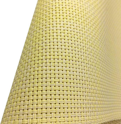WAZAIGUR Placemats,Easy to Clean Crisscross Woven Vinyl Place Mats Durable Non-Slip Heat Resistant Table Mats,Placemats for Kitchen Table Set of 6,Yellow