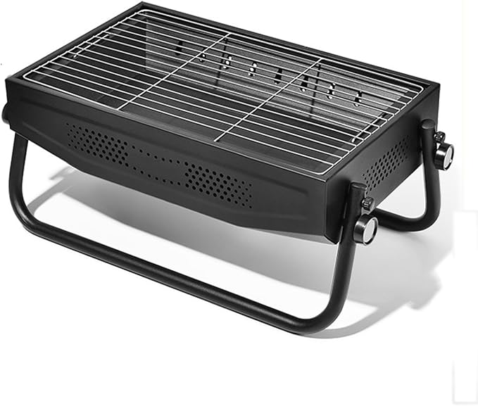 Portable charcoal grill, outdoor grill, folding portable grill, suitable for garden outdoor cooking barbecue camping picnic, Black, 613154