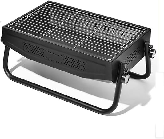 Portable charcoal grill, outdoor grill, folding portable grill, suitable for garden outdoor cooking barbecue camping picnic, Black, 613154