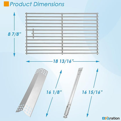 Replacement Parts for Kitchen Aid 720-0733D 720-0954 720-0954R 720-0733 720-0733A 720-0954A 720-0954AC, Cooking Grates, Burner and Heat Plates for KitchenAid Grill Replacement Parts