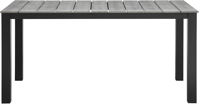 Lexmod Junction 7 Piece Outdoor Patio Dining Set with Cushion, Brown/White