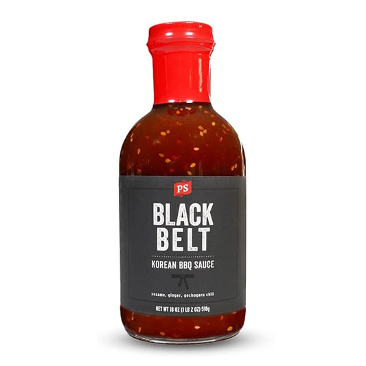PS Seasoning Blackbelt Korean BBQ Sauce - All-Purpose Marinade, Glaze, Baste, and Dip - Savory Grilling Sauce for Korean BBQ, Bulgogi, Beef Short Ribs, Pork Belly, Kabobs, Burgers, Salmon, and more
