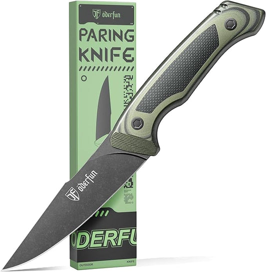 5.5 Inch Kitchen Utility Knife - Rust-Resistant Full-Tang Steel, G10 Handle - Professional Outdoor Chef Knife for Fruit & Vegetable Slicing, Paring & Tomatoes (Knife For Men Dad Father)