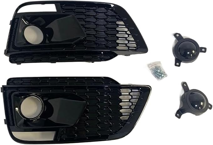 RSQ5 Grill Fog Lamp Cover Grille Compatible For Q5L Q5 SSline 2018 2019 2020 RSQ5 Honeycomb Grill Turning Auto Parts Body Kits