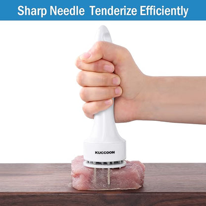 Meat Tenderizer Tool (Pack of 2) Stainless Steel Needle Ultra Sharp 24 Blade Tenderizer Tool for Tenderizing Beef Chicken Steak Veal Pork