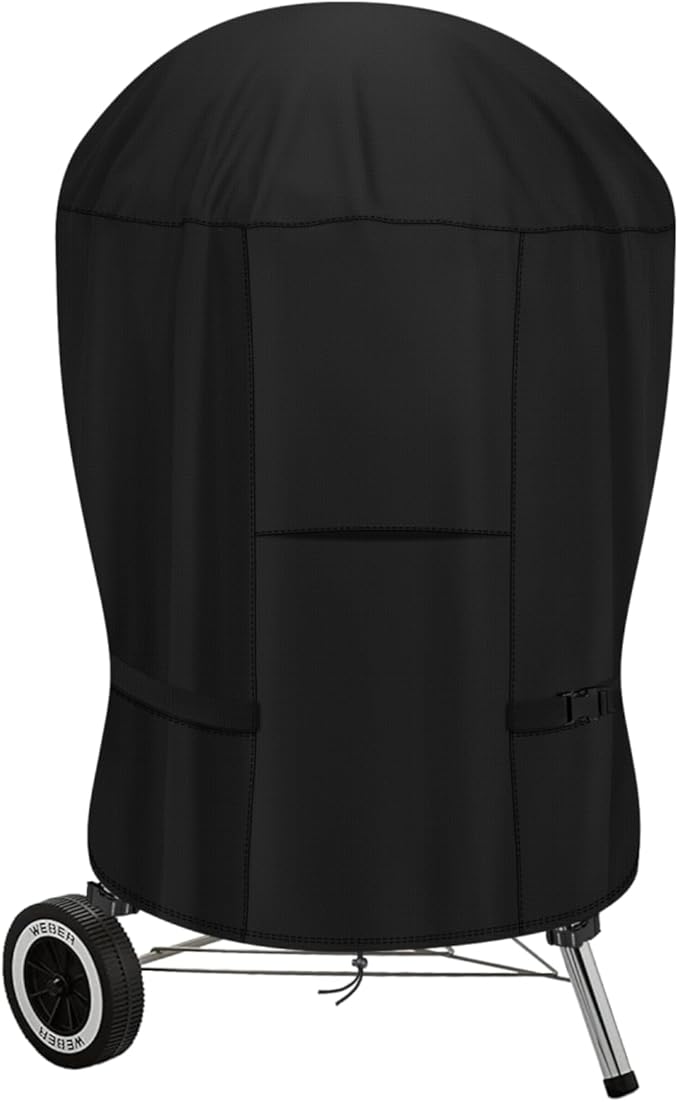 Charcoal Grill Cover,BBQ Grill Cover,Heavy Duty Waterproof Outdoor Round Smoker Cover for Most Charcoal Grill with Ventilation & Strap