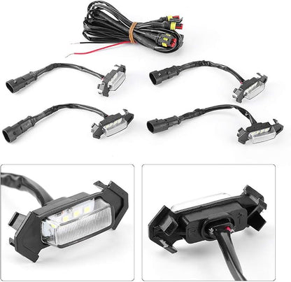 4PCS 12V Car LED Grille Light High Brightness Accessory ABS Material Black Lens White Light Yellow (White Case)