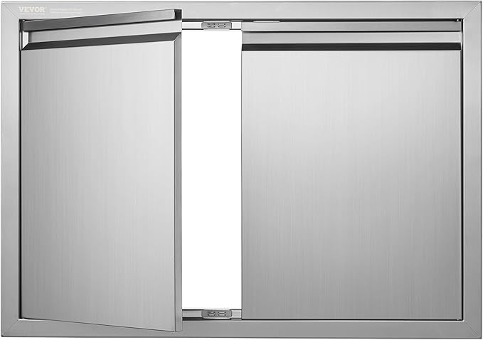 VEVOR Stainless Steel BBQ Access Door - 30W x 21H Inch Double Vertical Wall Door for Outside Cabinet and Grilling Station
