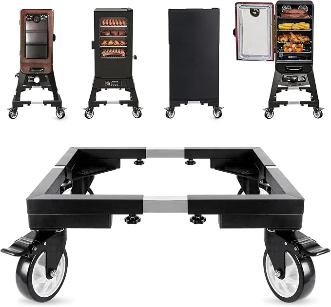 8 Inch Height Heavy Duty All Steel Smoker Stand,5 Inch Swivel Casters Wheels,Universal Mobile Base Fit for masterbuilt electric smoker,East Oak Smoker