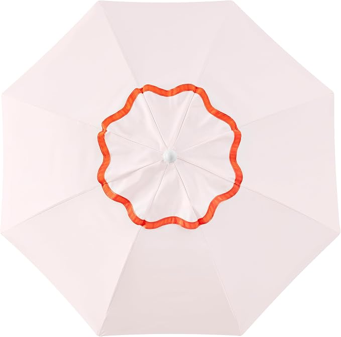 6FT Patio Beach Umbrella, UPF 50+ Sun Shade, Adjustable Tilt | Portable & Vented Outdoor Umbrella for Sand, Backyard & Garden, Harbour Rosé Pink (Light Pink & Orange)