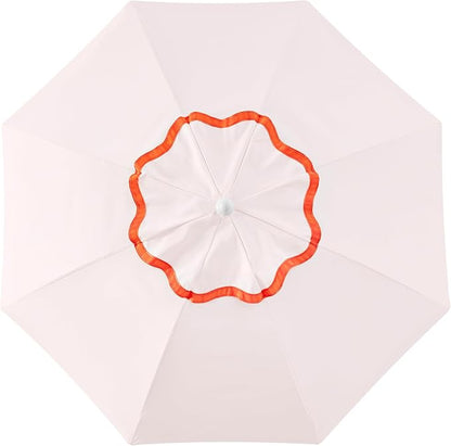 6FT Patio Beach Umbrella, UPF 50+ Sun Shade, Adjustable Tilt | Portable & Vented Outdoor Umbrella for Sand, Backyard & Garden, Harbour Rosé Pink (Light Pink & Orange)