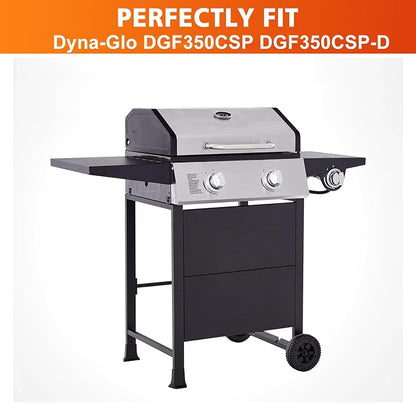 Grill Replacement Parts for Dyna Glo DGF350CSP DGC350CNP-D DGH353CRP Grill, Porcelain Steel Heats Tents Plates and Stainless Steel Straight Burner Pipe Tubes Grill Parts Repair Kit, 2 Pack | 2-Pack Porcelain Steel Heat Plate and Stainless Steel Grill B...