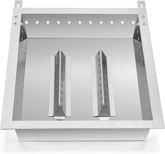 onlyfire Adjustable Charcoal Tray Fits for Most Weber Spirit and Genesis Gas Grills, Stainless Steel Charcoal Ash Pan, Helps Save Gas While Cooking