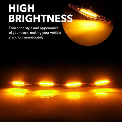 LED Grill Lights for 2014-2023 Toyota 4Runner TRD Pro Grille, Including SR5, TRD off-road, Limited, TRO Pro Models Raptor Style LED Light (Amber light with black housing)
