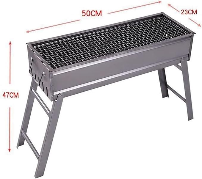 Camping Barbecue Grill Outdoor Folding Charcoal Barbecue Grill Portable for Garden Camping Family Dinners Barbecue Charcoal Grill(50 * 47 * 23cm)