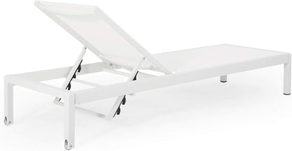 Cynthia Outdoor Chaise Lounge, White