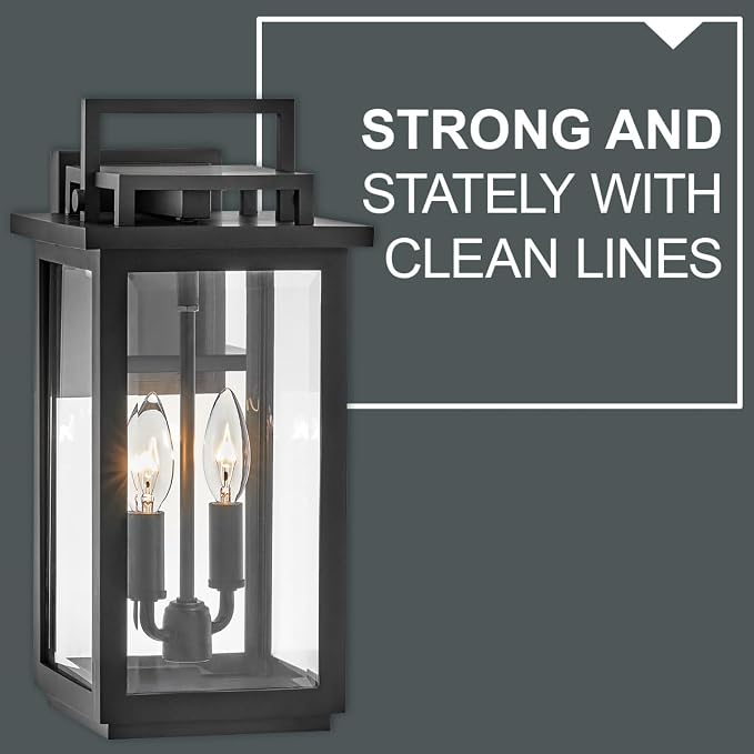 Hinkley Winthrope Large Outdoor Wall Mount Lantern, Black Finish