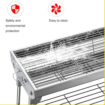 Large Charcoal Grill with Rack, Portable BBQ Grill for Outdoor Picnic, Patio and Backyard Barbecue,Suitable for 5-15 People (Set c 73 * 33 * 71cm)