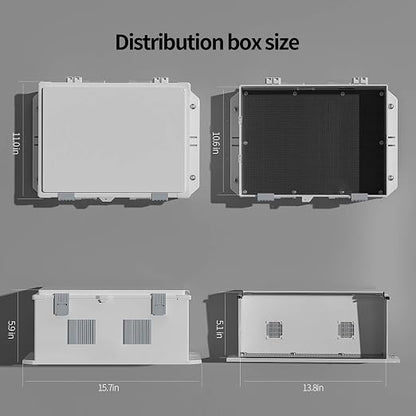 Namunanee Outdoor Electrical Junction Box, ABS Water Resistant Enclosure with Internal Mounting Panel & Hinged Cover, 15.7" H* 11" L* 5.9" W