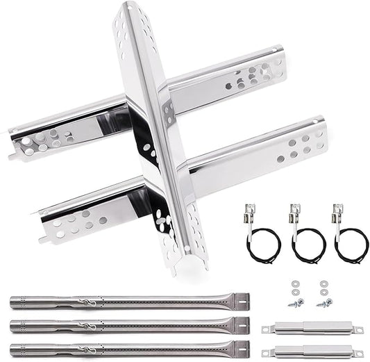 Grill Replacement Parts for Charbroil Advantage 3 Burner 463343015, 463335115, 463435115, 463436815, 463234815 Models. Grill Burner, Heat Plates, Crossover Tubes and Ignitor for Char-broil Grill Parts