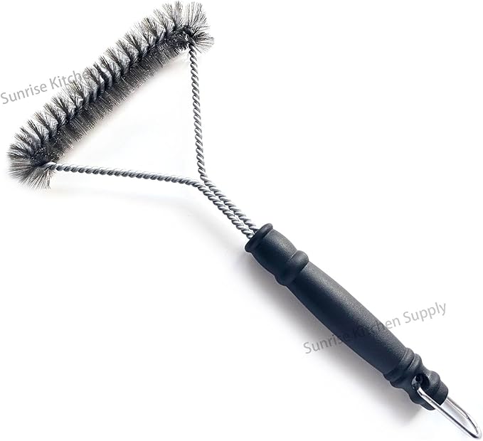 SUNRISE 2 Pcs Set Stainless Steel BBQ Grill Brushes, BBQ Brush with Scraper, Grill Brush, Bristle Free, Extra Strong Brush Head