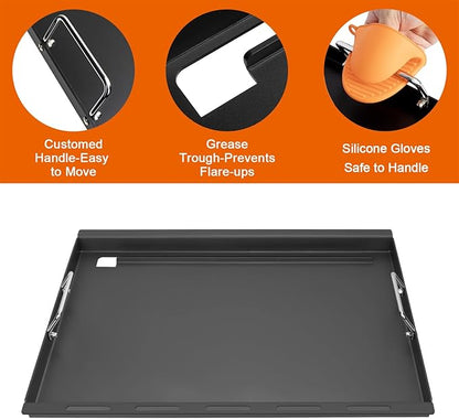 Full-Size Griddle Inserts for Weber Spirit 400 Series(2025 Models) E425 S425 E435 EP425 EP435, Flat Top Griddle for Weber Spirit II/I 300 Series(2016-2024) E-310 E-320 S-310 S-320,Replacement for 6787