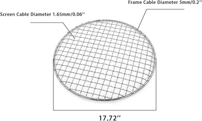 Multi-Purpose Barbecue Net,BBQ Net for Grilling,SUS304 BBQ Grill Mesh, Round Barbecue Wire Rack,BBQ Rack/Grate/Steam Mesh for Camping Charbroil Outdoor Barbeque Backyards