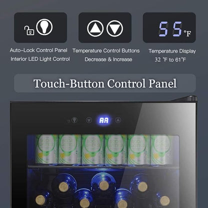 Antarctic Star Beverage Refrigerator -150 Can Mini Fridge for Soda Beer or wine,Small Drink Dispenser, For Office or Bar with Adjustable Removable Shelves，4.5 Cu. Ft. (Black)