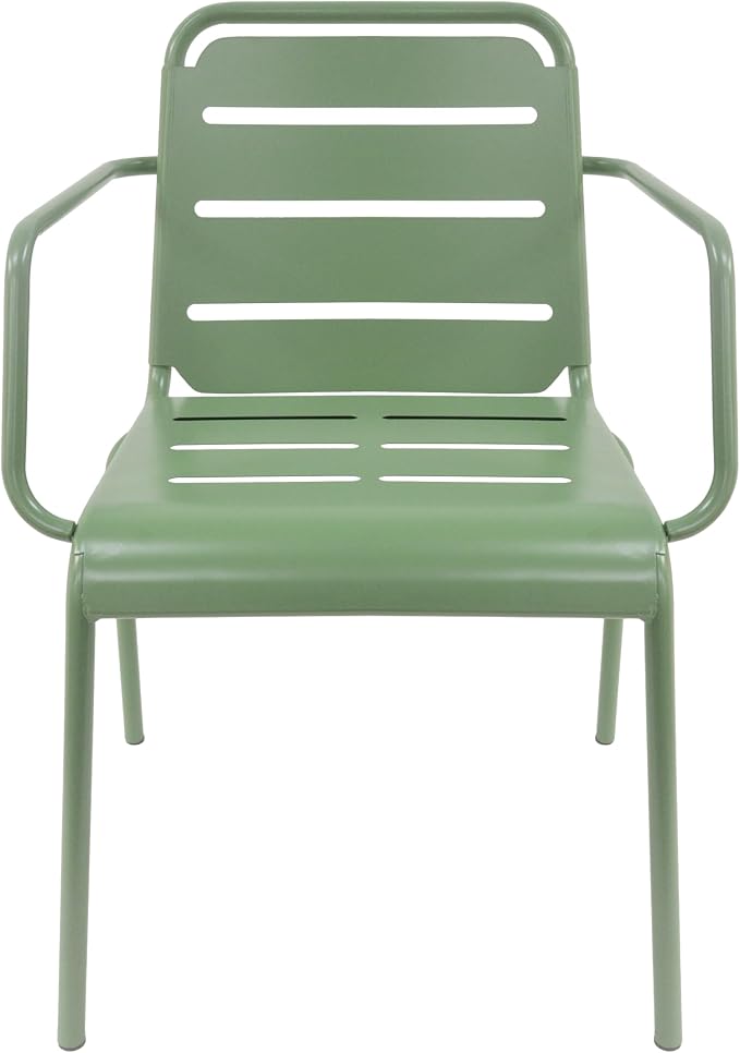 Christopher Knight Home Jodi Outdoor Bistro Set, 3-Piece Bistro Table and Chairs Set of 2, Patio Furniture Set with Iron Frame, Patio Conversation Set for Poolside/Garden Cafeteria, Matte Green