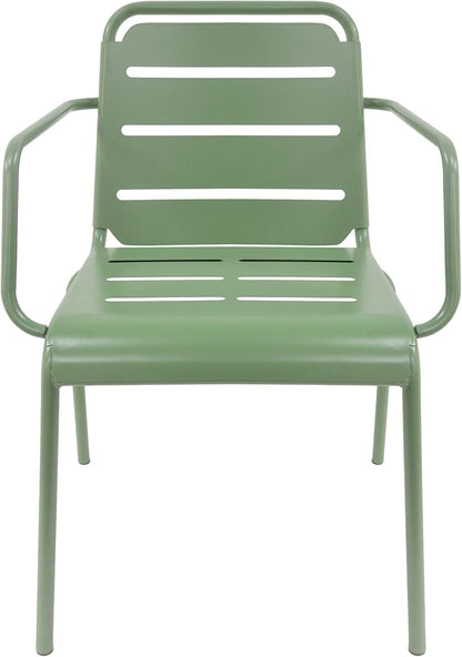 Christopher Knight Home Jodi Outdoor Bistro Set, 3-Piece Bistro Table and Chairs Set of 2, Patio Furniture Set with Iron Frame, Patio Conversation Set for Poolside/Garden Cafeteria, Matte Green
