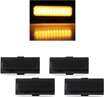 For Jeep Wrangler JL 2024 2025 Led Grill Grille Lights Front Bumper Daylights Daytime Running White Yellow Car Accessories 4pcs(LED Amber A)