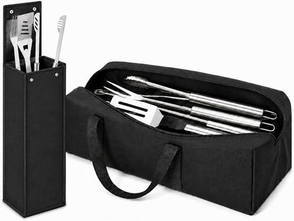 Amylove 2 Sizes Grill Utensil Storage BBQ Tool Bag 24.5" x 9.5" x 8" Large Capacity Grill Accessory Storage Waterproof Grilling Utensil Holder Outdoor BBQ Picnic Cooking Tools for Camp Barbecue